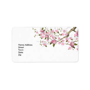 Adesivo de Endereço Vintage Retro flores