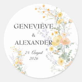 Adesivo de Envelope Botânico de Flores Silvestres