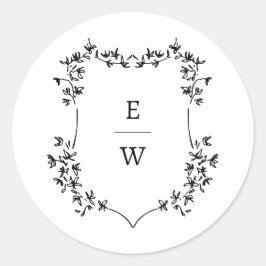 Adesivo de Envelope de Casamento com Monograma Sim