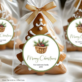 Adesivo de Envelope de Natal Simples Boêmio Elegan