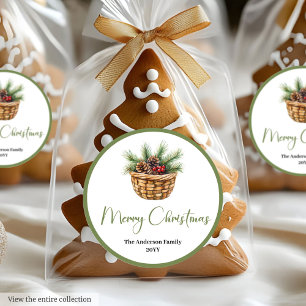 Adesivo de Envelope de Natal Simples Boêmio Elegan
