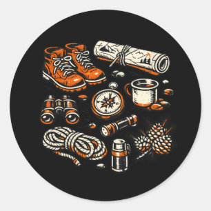 Adesivo de Equipamentos de Acampamento Vintage   A