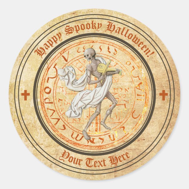 Adesivo de esqueleto de músculo medieval do Hallow (Frente)