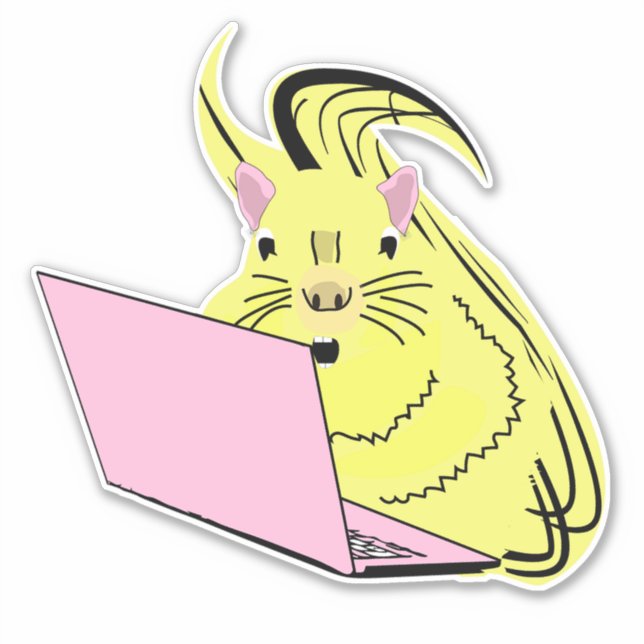 Adesivo de esquilo nerd (Frente)