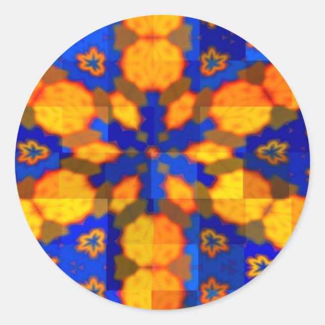 Adesivo de estrela azul e laranja (Frente)