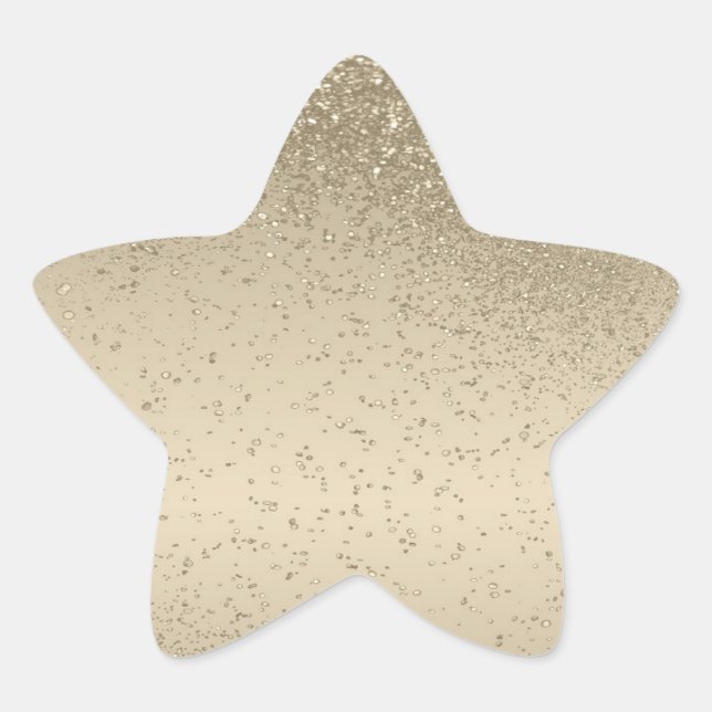 Adesivo de Estrela com Brilho Dourado (Frente)