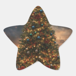 Adesivo de Estrela de Árvore de Natal