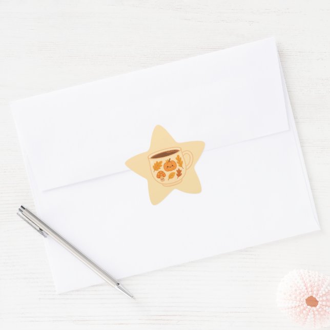 Adesivo de Estrela de Outono Aconchegante com Abób (Envelope)