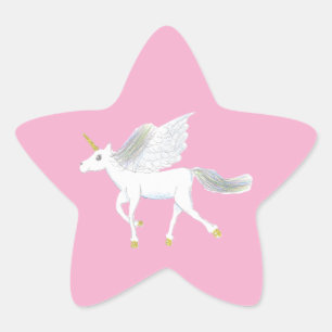 Adesivo de Estrela de Unicórnio Mágico
