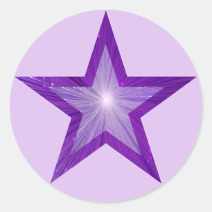 Adesivo de estrela roxo, redondo, pálido