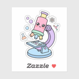 Adesivo de Estudo de Microscópio de Ciência Pastel