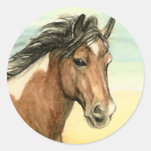 Adesivo De "etiqueta da arte do cavalo do pônei