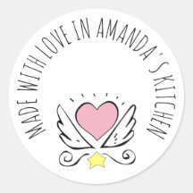 Adesivo de Etiqueta de Alimento Feito Com Amor Cor