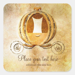 Adesivo de etiqueta de carruagem da Cinderela vint