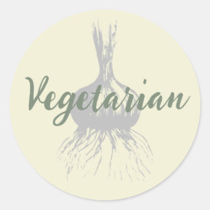 Adesivo de Etiqueta de Comida Vegetariana