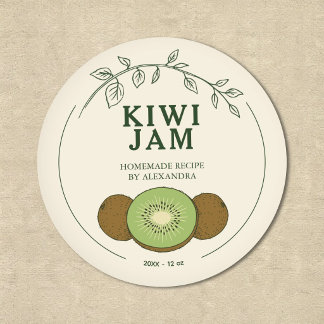 Adesivo de Etiqueta de Geleia de Kiwi Caseira Mode
