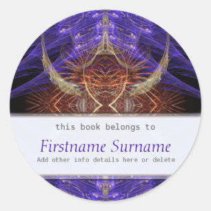Adesivo de etiqueta de livro de arte fractal de pe