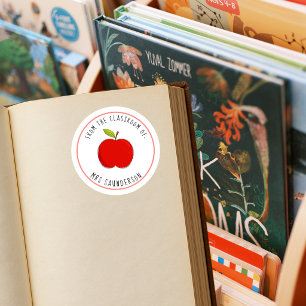 Adesivo de Etiqueta de Livro de Maçã para Professo
