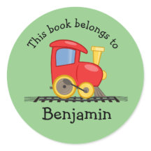 Adesivo de etiqueta de livro Little Red Engine