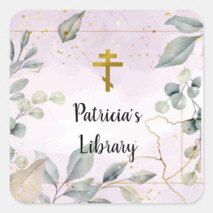 Adesivo de etiqueta de livro personalizado Folhas