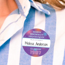 Adesivo de etiqueta de nome de reunião de classe d