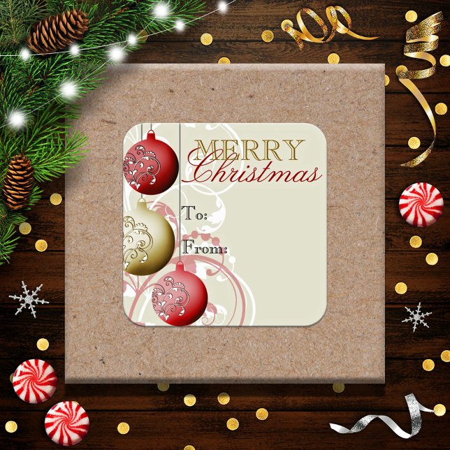 Adesivo de Etiqueta de Presente de Natal Festivo (Criador carregado)