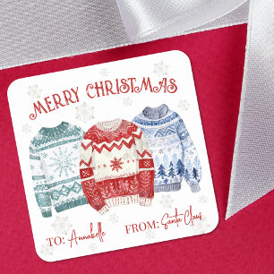 Adesivo de Etiqueta de Presente de Natal Festivo