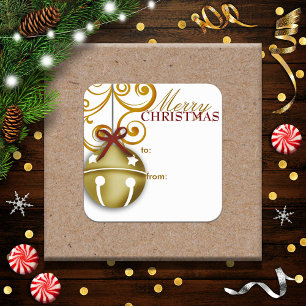 Adesivo de etiqueta de presente de Natal Jingle Be