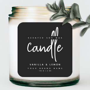 Adesivo de etiqueta de produto preto com escrita m