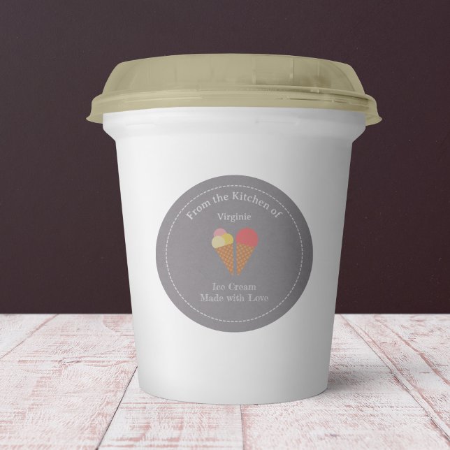 Adesivo de Etiqueta de Sorvete Kraft & Rustic (Kraft & Rustic Ice Cream Label Sticker)