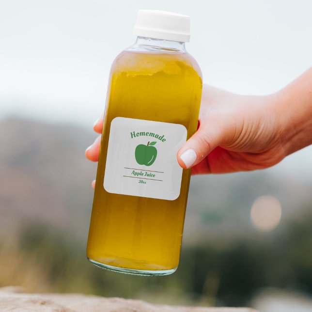 Adesivo de etiqueta de suco de maçã editável (Apple Juice Label Sticker)