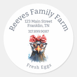 Adesivo de Etiqueta Redonda de Caixa de Ovos de Ga