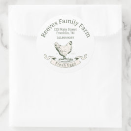 Adesivo de Etiqueta Redonda para Caixa de Ovos