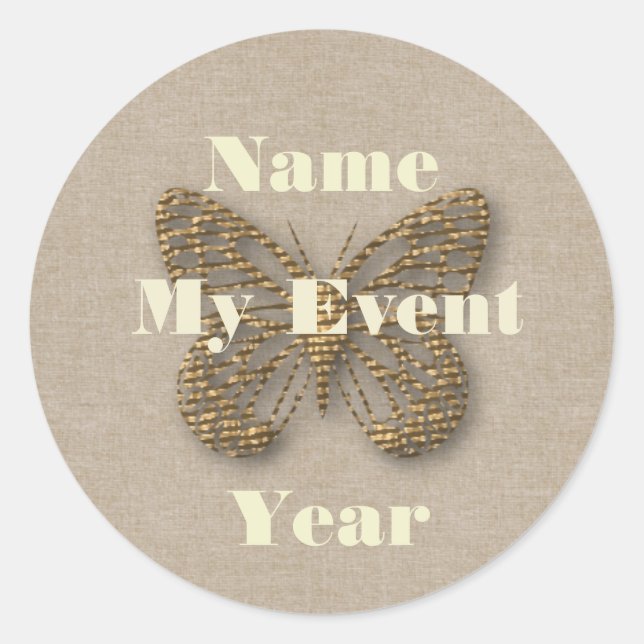 Adesivo de Evento de Borboleta do Ouro Personaliza (Frente)