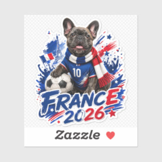 Adesivo de Fã de Futebol Alegre do Bulldog Francês