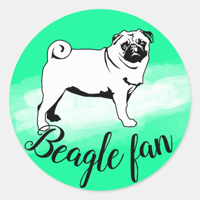 Adesivo de Fã de Pug (Frente)