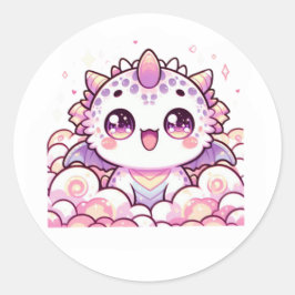 Adesivo de fantasia de dragão Axolote Rosa Fofo