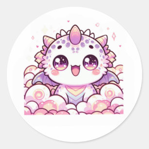 Adesivo de fantasia de dragão Axolote Rosa Fofo