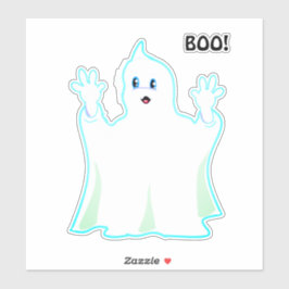 Adesivo de Fantasma de Halloween Fofo