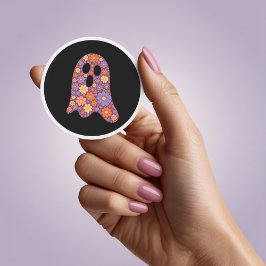 Adesivo de Fantasma Floral Fofo Boo Halloween