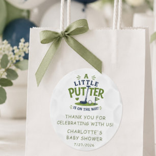Adesivo de Favor da Chuvinha de Bebê Little Putter