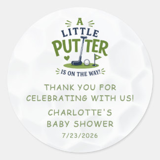 Adesivo de Favor da Chuvinha de Bebê Little Putter