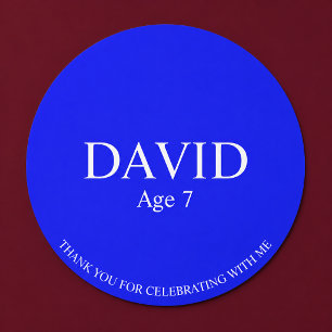 Adesivo de Favor de Aniversário Azul