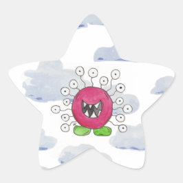 Adesivo de Favor de Aniversário Monster Bash nas N