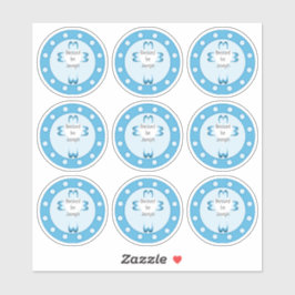 Adesivo de Favor de Batismo Azul para Meninos