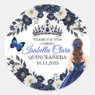 Adesivo de Favor de Borboleta Azul Real Quinceañer