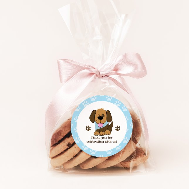 Adesivo de Favor de Cachorrinho Marrom (Criador carregado)