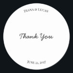 Adesivo de Favor de Casamento Clássico Chic<br><div class="desc">Adesivos de favor de casamento clássicos e elegantes.</div>