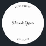 Adesivo de Favor de Casamento Clássico Chic<br><div class="desc">Adesivos de favor de casamento clássicos e elegantes.</div>