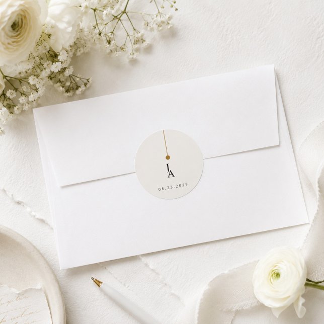 Adesivo de Favor de Casamento Elegante (Criador carregado)